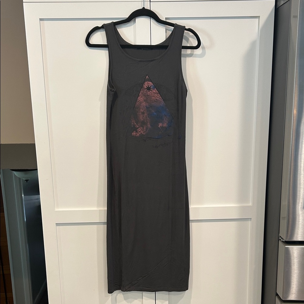 Happening in the Present Gray Midi Dress